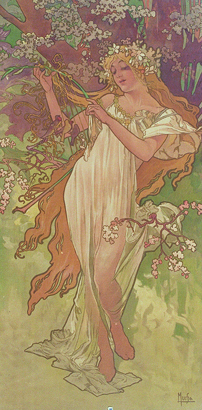ポスター「四季」より「春」　1896年　アルフォンス・ミュシャ